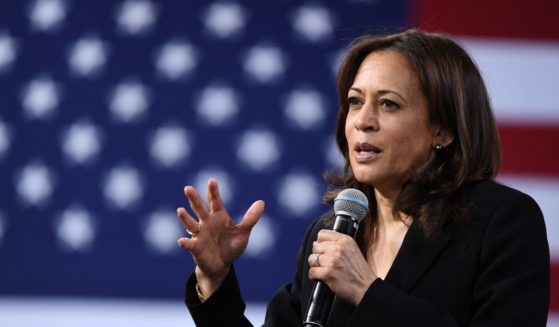 Then-Democratic presidential candidate and Senator Kamala Harris speaks at the National Forum on Wages and Working People: Creating an Economy That Works for All at Enclave, Las Vegas, Nevada, April 27, 2019.