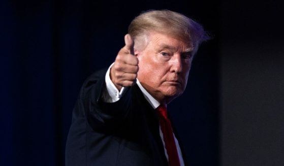 Former President Donald Trump gives a thumbs-up as he walks off after speaking at the Conservative Political Action Conference in Dallas on July 11, 2021.