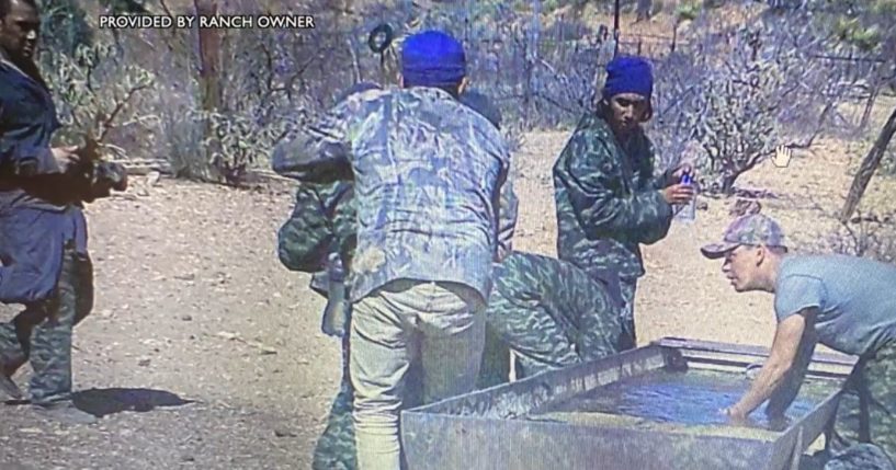 Illegal immigrants are seen on a ranch in Texas.