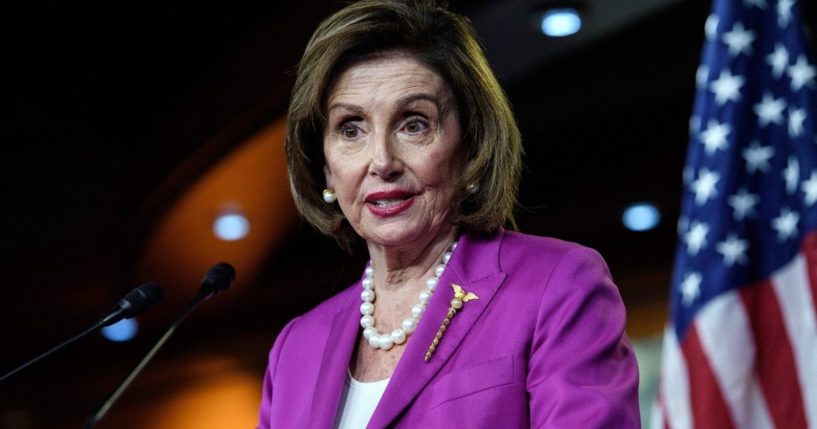 Speaker of the House Nancy Pelosi holds her weekly news briefing on Capitol Hill in Washington, D.C., on Wednesday.