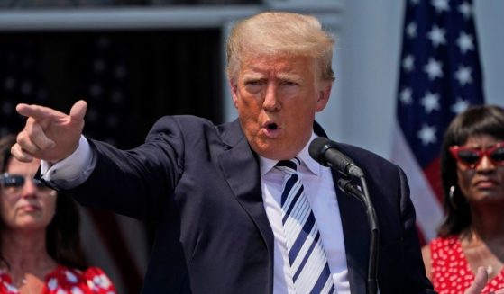 Former President Donald Trump gestures during a news conference at Trump National Golf Club in Bedminster, New Jersey, on Wednesday.