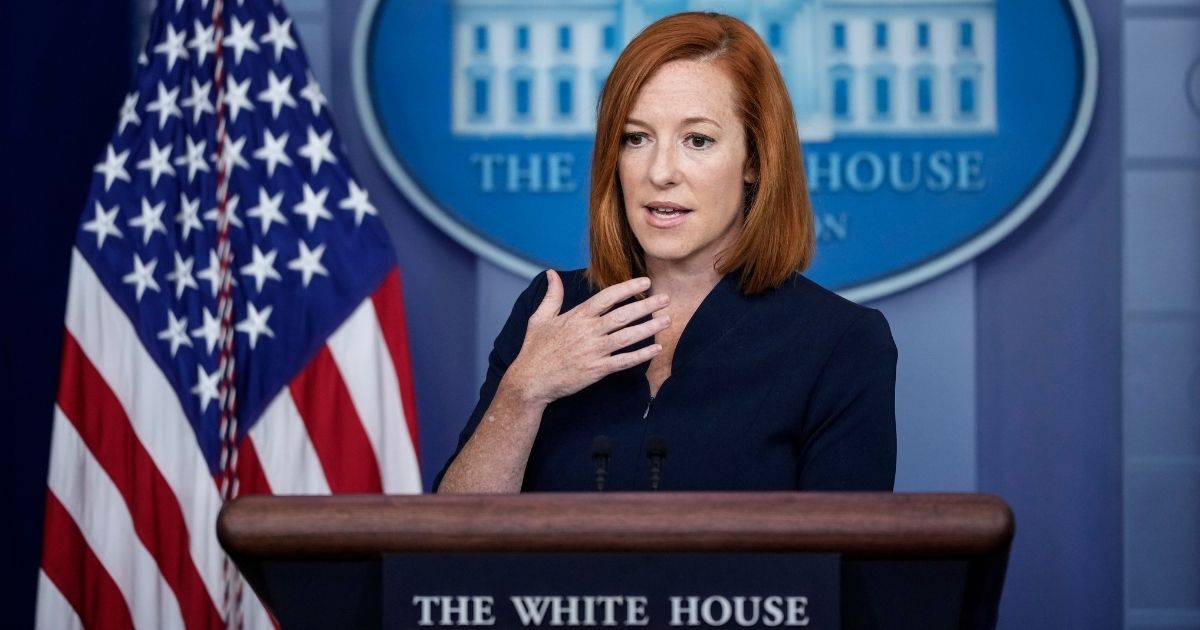 White House press secretary Jen Psaki speaks during the daily press briefing at the White House on Thursday