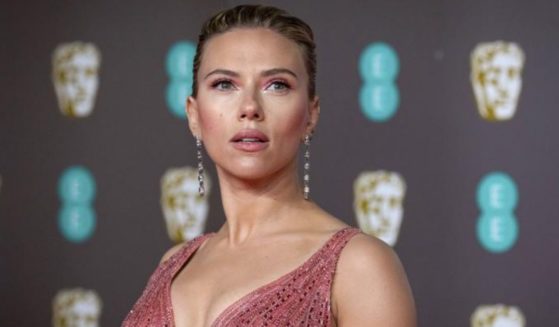 Actress Scarlett Johansson is seen at the Bafta Film Awards in Central London in this photo taken on Feb. 2, 2020.