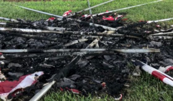 Burned flags from July 4 in Greenville, South Carolina.