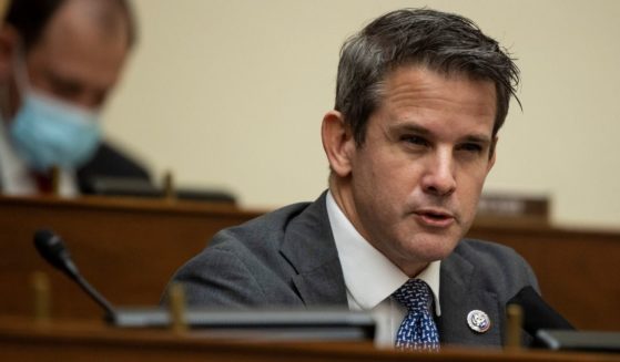 GOP Rep. Adam Kinzinger of Illinois speaks as U.S. Secretary of State Antony Blinken testifies before the House Committee on Foreign Affairs on March 10, 2021, on Capitol Hill in Washington, D.C.