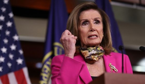 Democratic Speaker of the House Nancy Pelosi talks to reporters during her weekly news conference at the U.S. Capitol Visitors Center on Sept. 18, 2020, in Washington, D.C.