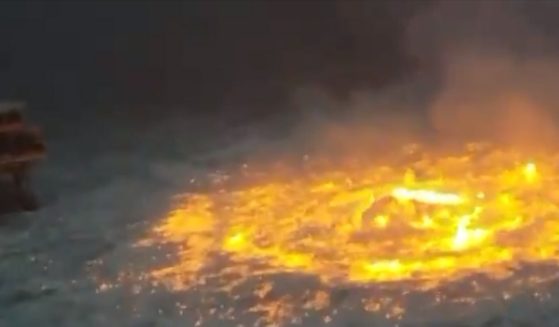 A fire was started on the ocean near Mexico.