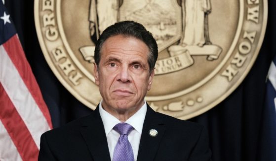 New York Gov. Andrew Cuomo speaks to the media at a news conference in Manhattan on May 5, 2021, in New York City.