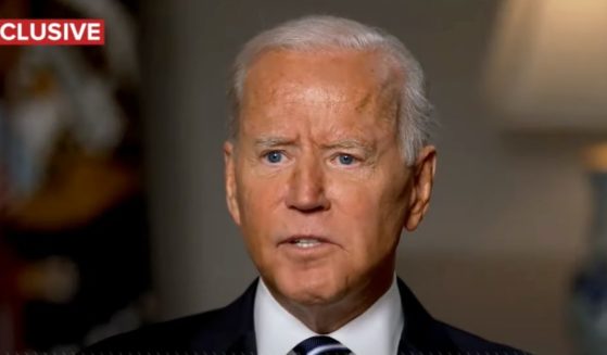 President Joe Biden speaks during an interview with ABC News.