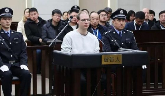 Canadian Robert Lloyd Schellenberg appears before the Dalian Intermediate People's Court in Dalian, China, on Jan. 14, 2019.