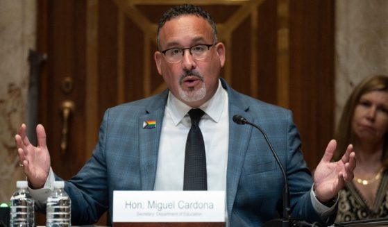 Education Secretary Miguel Cardona testifies on Capitol Hill in Washington on June 16.