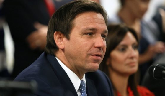 Florida Gov. Ron DeSantis is shown speaking in Miami, Florida, in a photo taken on July 13, 2021.