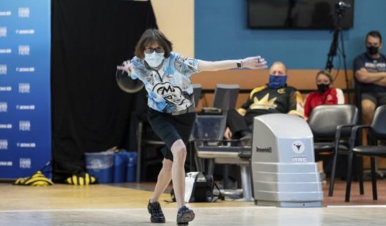 Erin McCarthy is seen bowling at the 2021 PWBA Kickoff Classic Series in Arlington, Texas, in a photo taken on Jan. 26, 2021.