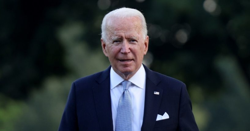 President Joe Biden walks to Marine One for a departure from the South Lawn of the White House on July 28, 2021.