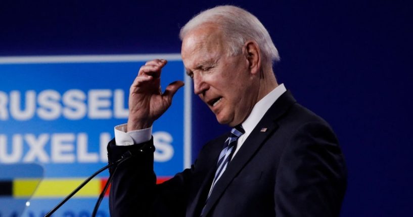 President Joe Biden speaks during a news conference after the NATO summit in Brussels on June 14, 2021.