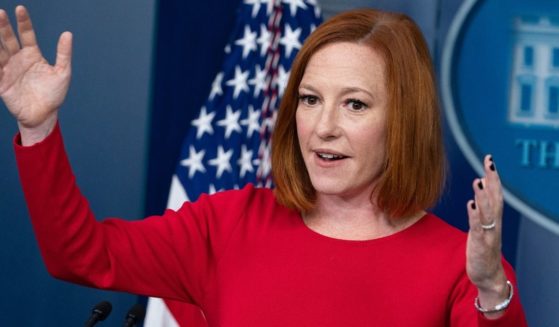 Jen Psaki, the White House press secretary, gives a briefing from the White House on Tuesday.