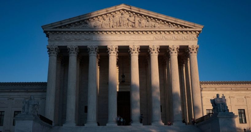 The Supreme Court is seen at sunset on Capitol Hill on Thursday in Washington, D.C.