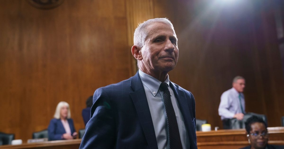 Dr. Anthony Fauci finishes testifying before the Senate Health, Education, Labor, and Pensions Committee on Capitol Hill in Washington, D.C., on July 20.