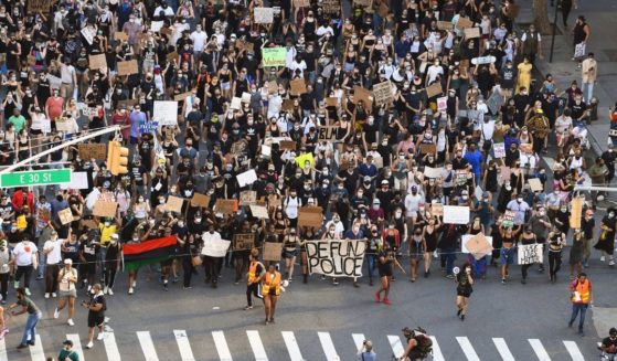 A Black Lives Matter protest with thousands participating took place in New York City, New York, on June 9, 2020.