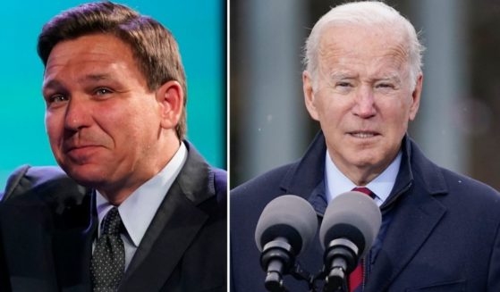 Florida Republican Gov. Ron DeSantis, left, has spent the last several months criticizing and feuding with President Joe Biden, right, over his vaccine mandate.