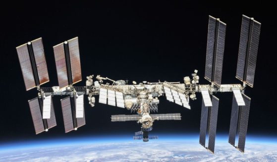 The International Space Station, seen in an undated file photo, was reportedly endangered when the Russians destroyed a satellite over the weekend during a secret weapons test.