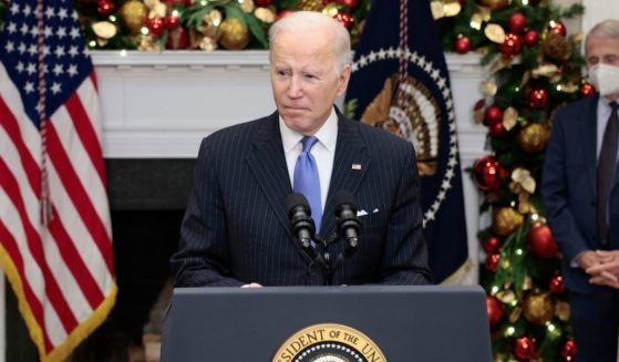 President Joe Biden delivers remarks at the White House on Monday in Washington, D.C.