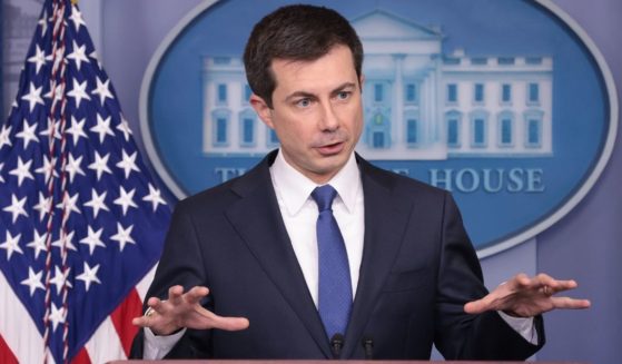 Secretary of Transportation Pete Buttigieg speaks during the daily briefing at the White House on Monday in Washington, D.C.