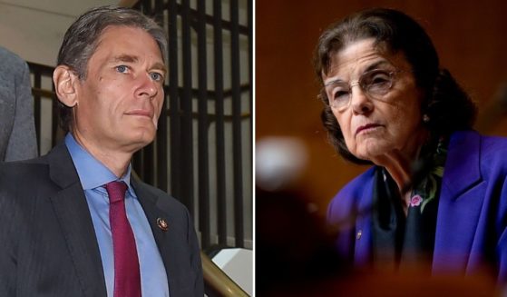 Democratic Rep. Tom Malinowski, left, and Democratic Sen. Dianne Feinstein were both accused of violating the STOCK Act, along with 12 other members of Congress.