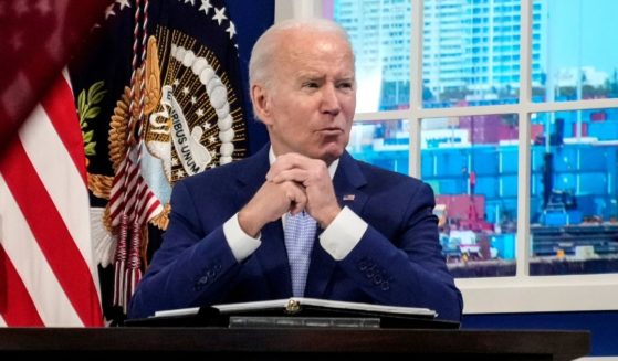 President Joe Biden speaks during a meeting with his administration's Supply Chain Disruptions Task Force and private sector CEOs in the South Court Auditorium of the White House on Wednesday in Washington, D.C.