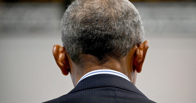 Former President Barack Obama meets delegates and activists during the UN Climate Change Conference on Nov. 9, 2021, in Glasgow, Scotland.