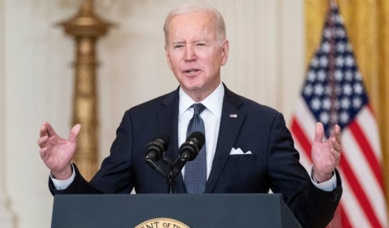 President Joe Biden speaks about the Ukraine and Russia tensions from the White House on Feb. 15.