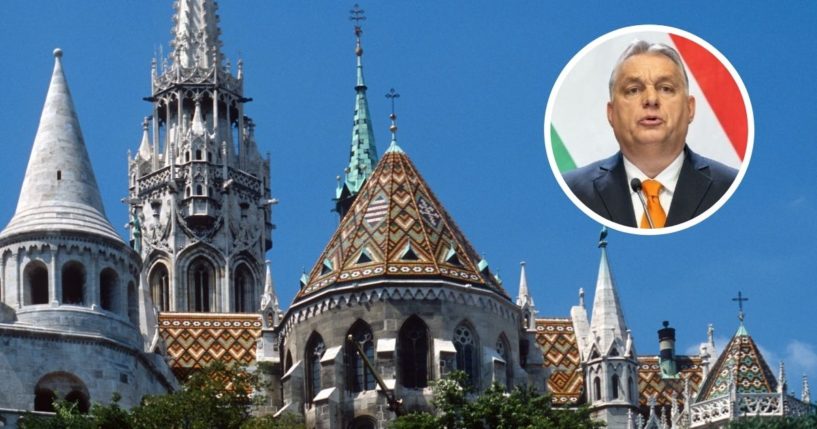 San Matthias Church is seen on May 8, 1995, in Budapest, Hungary. Hungarian Prime Minister Viktor Orban speaks during a news conference on Thursday in Budapest.