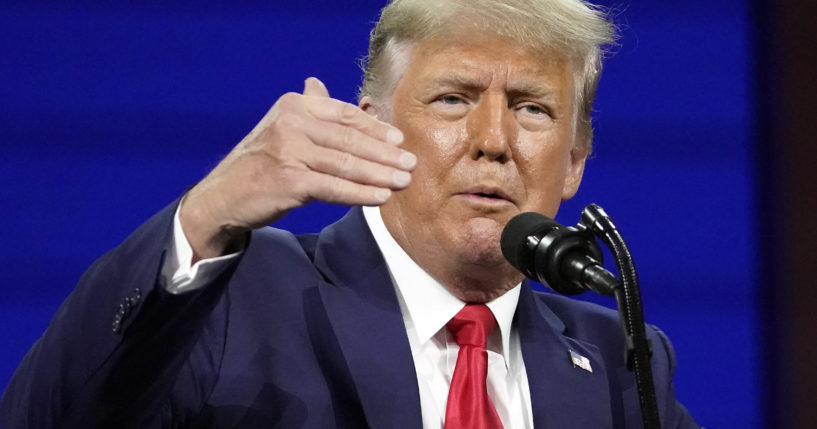 Former president Donald Trump speaks at the Conservative Political Action Conference on Feb. 28, 2021, in Orlando, Florida.