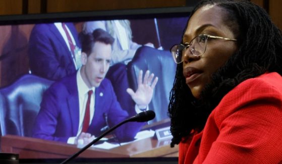 Supreme Court nominee Judge Ketanji Brown Jackson answers questions from Republican Sen. Josh Hawley of Missouri during her confirmation hearing before the Senate Judiciary Committee in the Hart Senate Office Building on Capitol Hill in Washington on Tuesday.