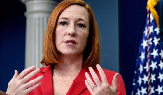 White House press secretary Jen Psaki speaks during the daily briefing in the James Brady Press Briefing Room of the White House in Washington on Monday.