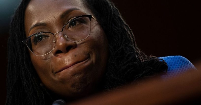 Judge Ketanji Brown Jackson speaks during the Senate Judiciary Committee confirmation hearing on her nomination to become a Supreme Court justice on Capitol Hill in Washington, D.C., on Wednesday.