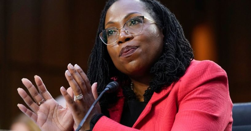 Supreme Court nominee Ketanji Brown Jackson testifies during her Senate Judiciary Committee confirmation hearing on Capitol Hill in Washington, D.C., on Tuesday.