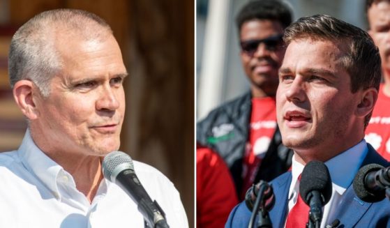 Montana Republican Rep. Matt Rosendale, left, and North Carolina GOP Rep. Madison Cawthorn, right, have both introduced bills to limit aid to Ukraine until the Biden administration acts to secure the US southern border from a flood of illegal immigration.