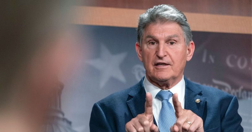 Sen. Joe Manchin speaks during a news conference