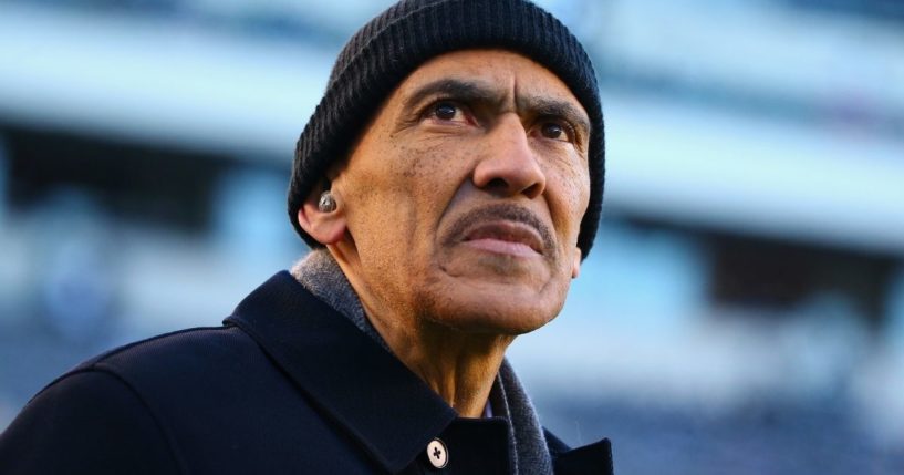 Tony Dungy looks on before the Philadelphia Eagles take on the Atlanta Falcons at Lincoln Financial Field on Jan. 13, 2018, in Philadelphia.