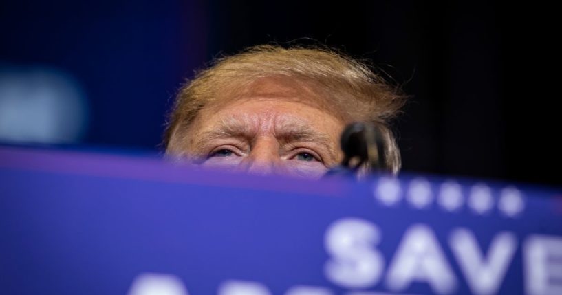 Former President Donald Trump speaks on May 28, 2022, in Casper, Wyoming.