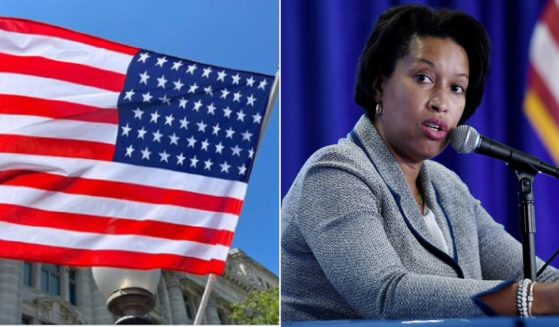 An American flag with 51 stars, left, flies in Washington, D.C., as ordered by D.C. Mayor Muriel Browser, right.