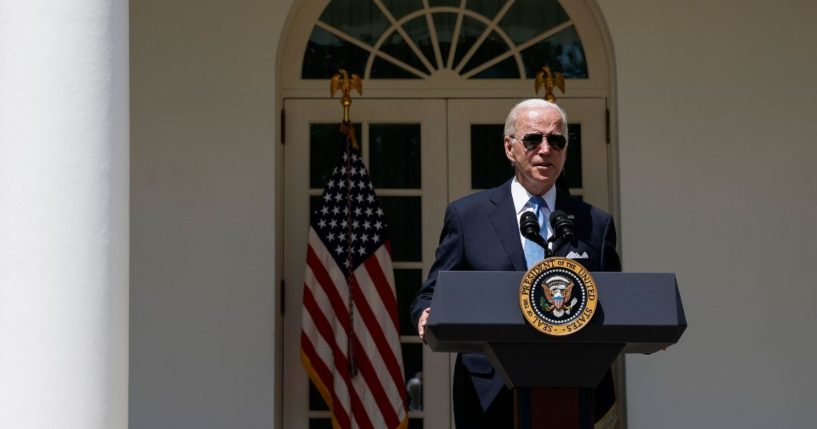 President Joe Biden delivers remarks at the White House on Wednesday in Washington, D.C.