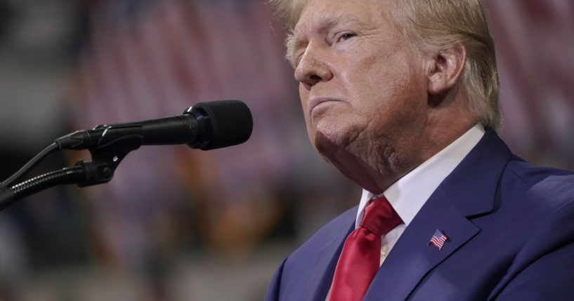 Former President Donald Trump speaks at a rally in Wilkes-Barre, Pennsylvania, on Sept. 3.