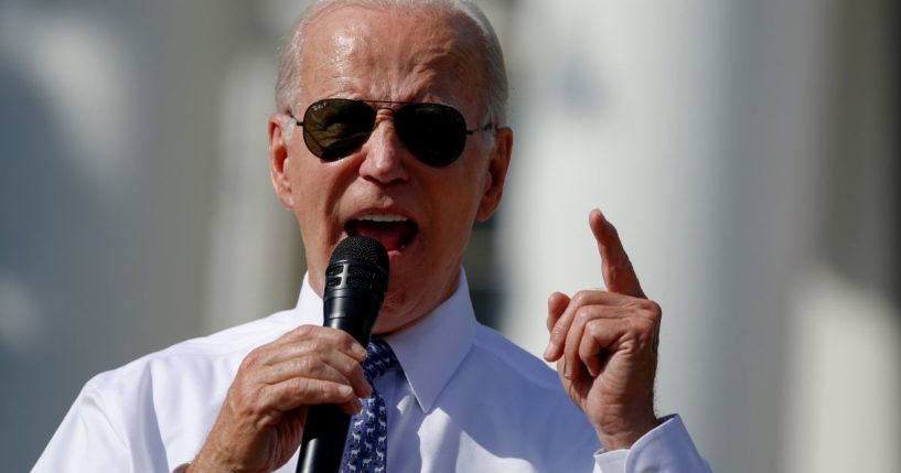 President Joe Biden speaks on the South Lawn of the White House on Tuesday in Washington, D.C.