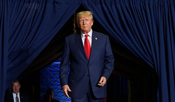 Former President Donald Trump arrives at a rally on Sept. 17 in Youngstown, Ohio.