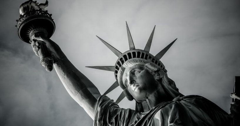 The Statue of Liberty is seen in this stock image.