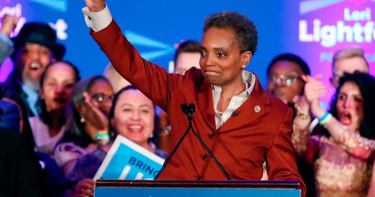 Chicago mayor Lori Lightfoot speaks during the election night party in Chicago on April 2, 2019.