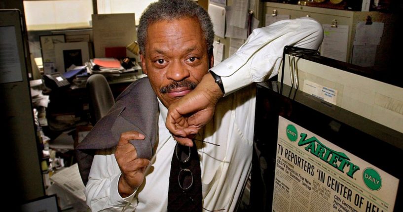 CNN anchor Bernard Shaw poses in his office at CNN's Washington bureau on Feb. 15, 2001.