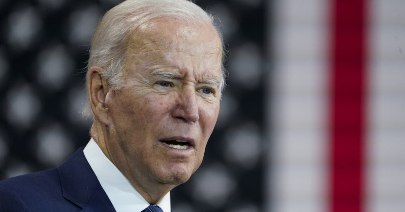 President Joe Biden speaks at the Volvo Group Powertrain Operations plant in Hagerstown, Maryland, on Friday. His comments the night before about nuclear “Armageddon” sent the White House scrambling for explanations on Friday.